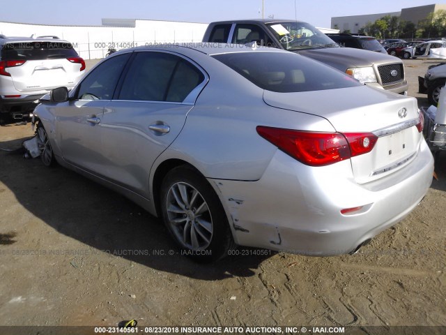 JN1BV7APXEM671029 - 2014 INFINITI Q50 PREMIUM/SPORT SILVER photo 3