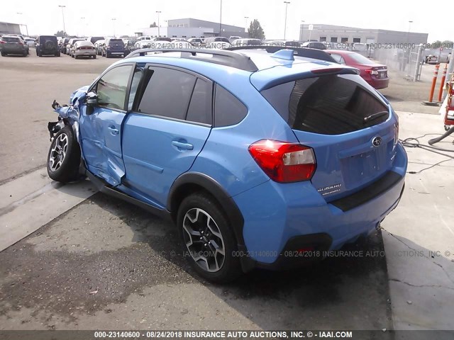 JF2GPANC3HH279607 - 2017 SUBARU CROSSTREK LIMITED BLUE photo 3