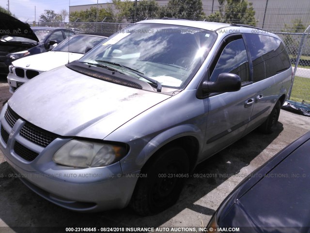 2D4GP443X3R317528 - 2003 DODGE GRAND CARAVAN SPORT Light Blue photo 2