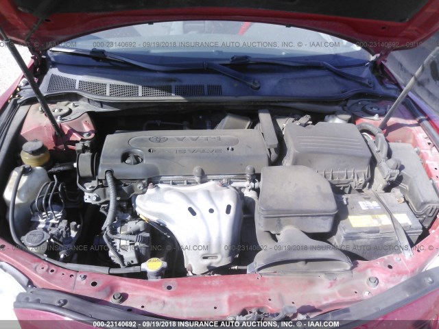 4T1BE46K67U057666 - 2007 TOYOTA CAMRY NEW GENERAT CE/LE/XLE/SE RED photo 10