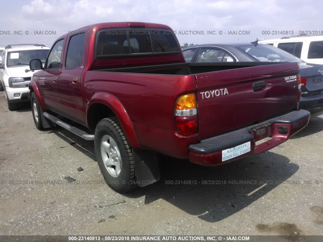 5TEGN92N34Z372595 - 2004 TOYOTA TACOMA DOUBLE CAB PRERUNNER RED photo 3