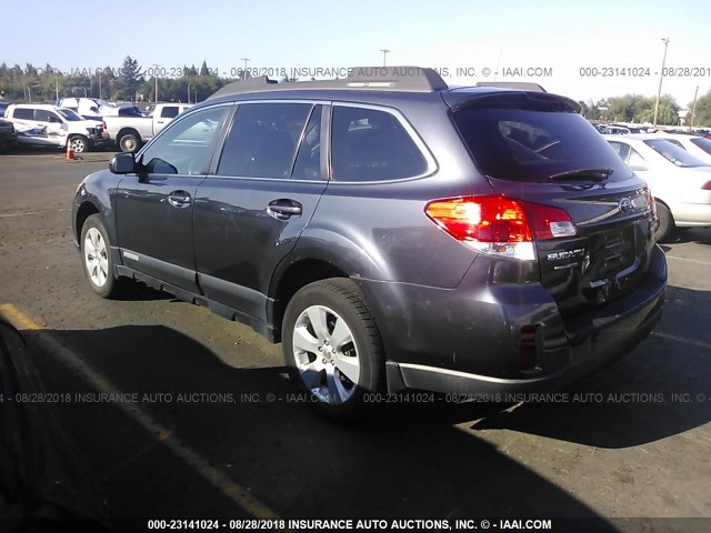 4S4BRBGC9B3347480 - 2011 SUBARU OUTBACK 2.5I PREMIUM GRAY photo 3