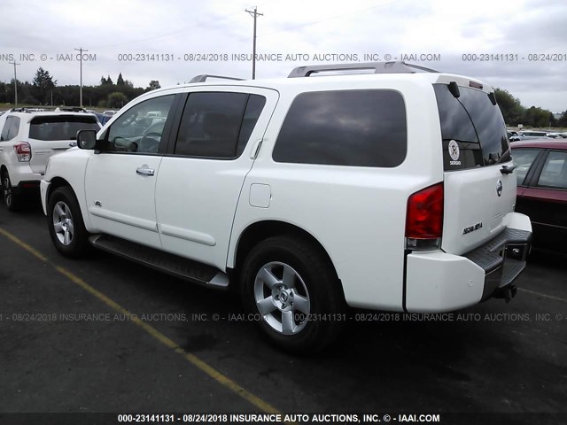 5N1AA08B95N727845 - 2005 NISSAN ARMADA SE/LE WHITE photo 3