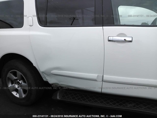 5N1AA08B95N727845 - 2005 NISSAN ARMADA SE/LE WHITE photo 6