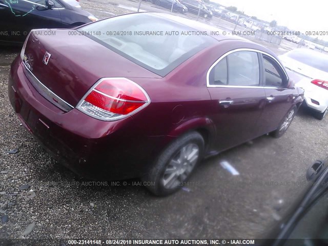 1G8ZV57B69F147800 - 2009 SATURN AURA XR RED photo 4