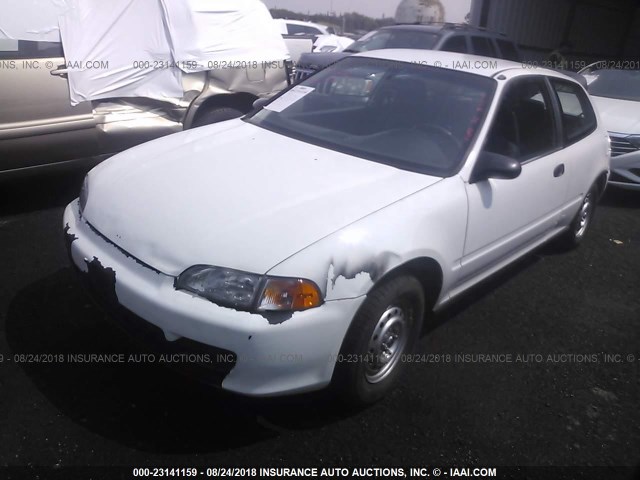 2HGEH2350PH540683 - 1993 HONDA CIVIC CX WHITE photo 2