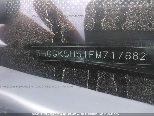 3HGGK5H51FM717682 - 2015 HONDA FIT LX BLACK photo 9