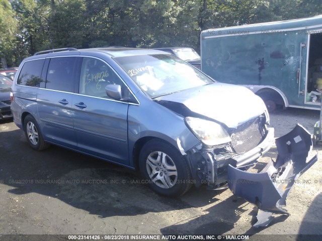 5FNRL38646B037894 - 2006 HONDA ODYSSEY EXL BLUE photo 1