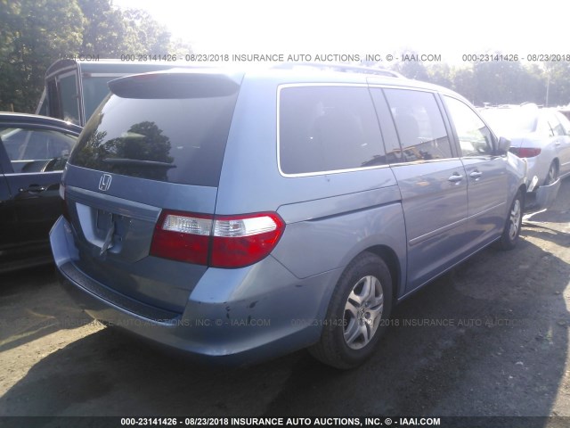 5FNRL38646B037894 - 2006 HONDA ODYSSEY EXL BLUE photo 4