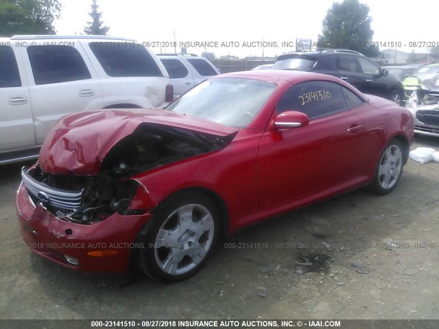 JTHFN48YX50069622 - 2005 LEXUS SC 430 RED photo 2