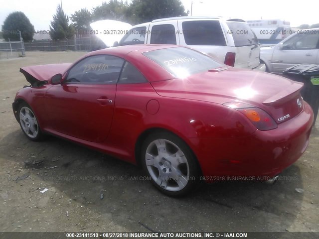 JTHFN48YX50069622 - 2005 LEXUS SC 430 RED photo 3