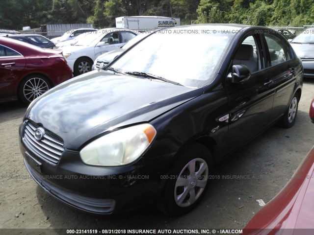 KMHCN46C17U073626 - 2007 HYUNDAI ACCENT BLACK photo 2