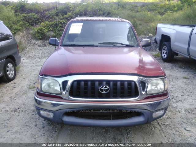 5TEVL52N11Z808751 - 2001 TOYOTA TACOMA XTRACAB MAROON photo 6