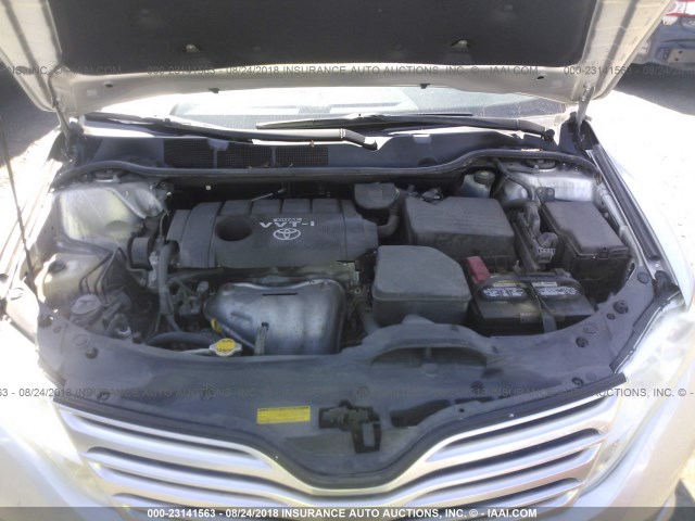 4T3ZE11A39U019205 - 2009 TOYOTA VENZA SILVER photo 10