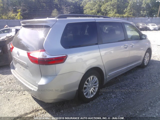 5TDYZ3DC3HS876570 - 2017 TOYOTA SIENNA XLE/LIMITED GRAY photo 4