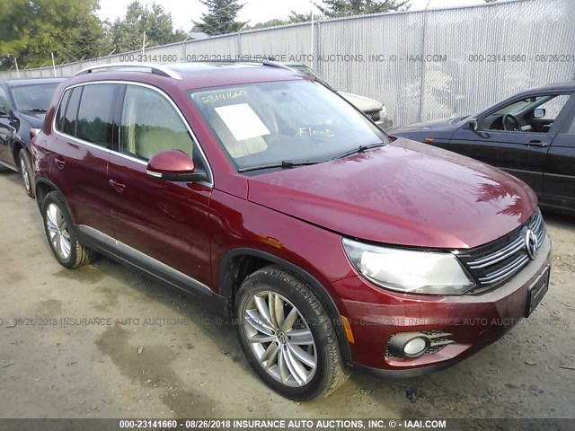 WVGBV3AXXEW090202 - 2014 VOLKSWAGEN TIGUAN S/SE/SEL/R-LINE RED photo 1
