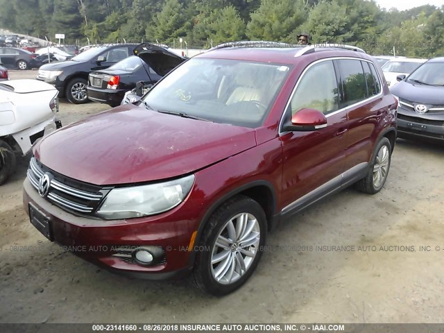 WVGBV3AXXEW090202 - 2014 VOLKSWAGEN TIGUAN S/SE/SEL/R-LINE RED photo 2
