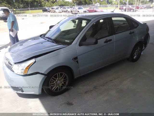 1FAHP35N38W221577 - 2008 FORD FOCUS SE/SEL/SES Light Blue photo 2