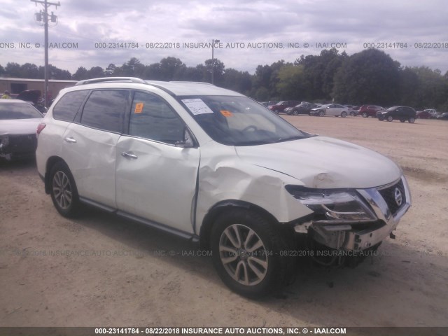 5N1AR2MN3EC735407 - 2014 NISSAN PATHFINDER S/SV/SL/PLATINUM WHITE photo 1