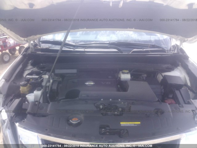 5N1AR2MN3EC735407 - 2014 NISSAN PATHFINDER S/SV/SL/PLATINUM WHITE photo 10