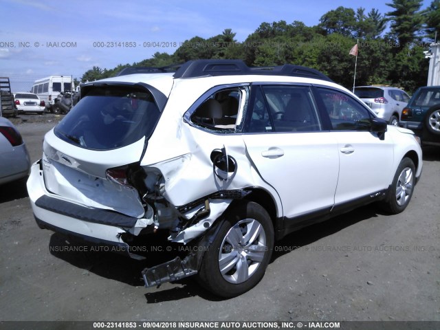 4S4BSAAC9F3348562 - 2015 SUBARU OUTBACK 2.5I WHITE photo 4