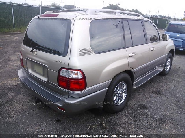 JT6HT00W0W0007674 - 1998 LEXUS LX 470 GOLD photo 4