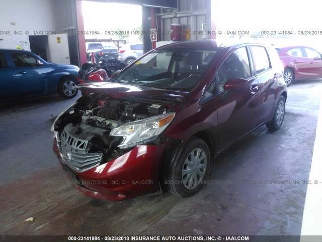 3N1CE2CP3FL404752 - 2015 NISSAN VERSA NOTE S/S PLUS/SV/SL/SR RED photo 2