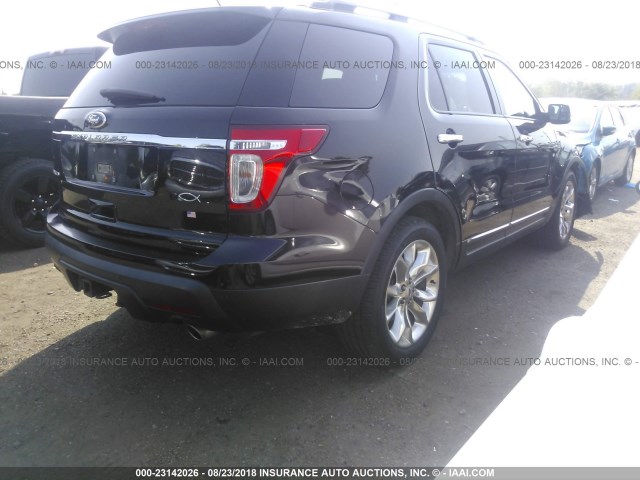 1FM5K7F88DGB18022 - 2013 FORD EXPLORER LIMITED BURGUNDY photo 4