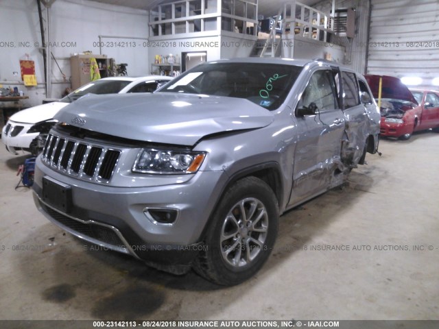 1C4RJFBG6EC215177 - 2014 JEEP GRAND CHEROKEE LIMITED SILVER photo 2