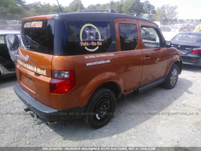 5J6YH28747L007514 - 2007 HONDA ELEMENT EX ORANGE photo 4