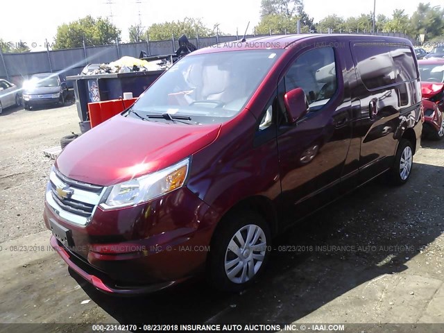 3N63M0YN4FK699374 - 2015 CHEVROLET CITY EXPRESS LS RED photo 2