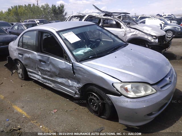 1HGES16374L017326 - 2004 HONDA CIVIC DX VP SILVER photo 1