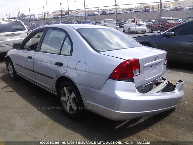 1HGES16374L017326 - 2004 HONDA CIVIC DX VP SILVER photo 3