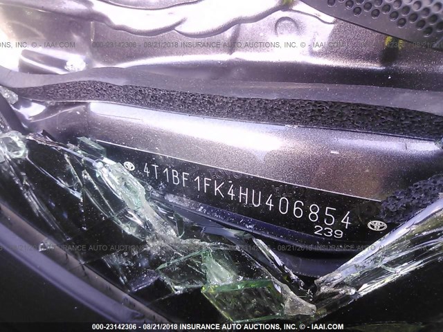 4T1BF1FK4HU406854 - 2017 TOYOTA CAMRY LE/XLE/SE/XSE GRAY photo 9