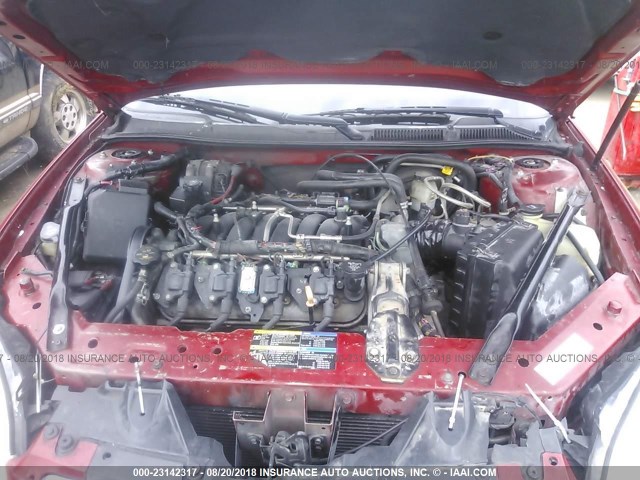 2G1WD58C779211022 - 2007 CHEVROLET IMPALA SUPER SPORT RED photo 10