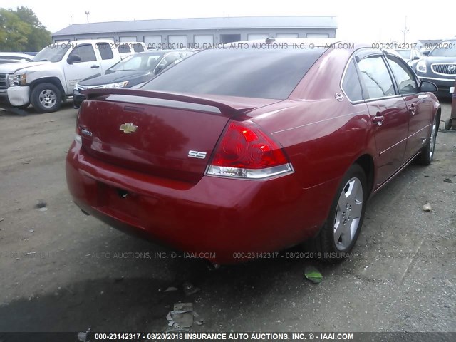 2G1WD58C779211022 - 2007 CHEVROLET IMPALA SUPER SPORT RED photo 4