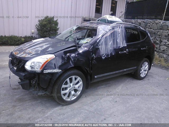 JN8AS5MVXDW627894 - 2013 NISSAN ROGUE S/SV BLACK photo 2