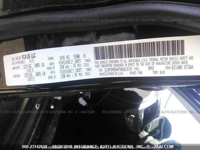 1C4PJMBS4FW681979 - 2015 JEEP CHEROKEE TRAILHAWK 黑色 照片 9