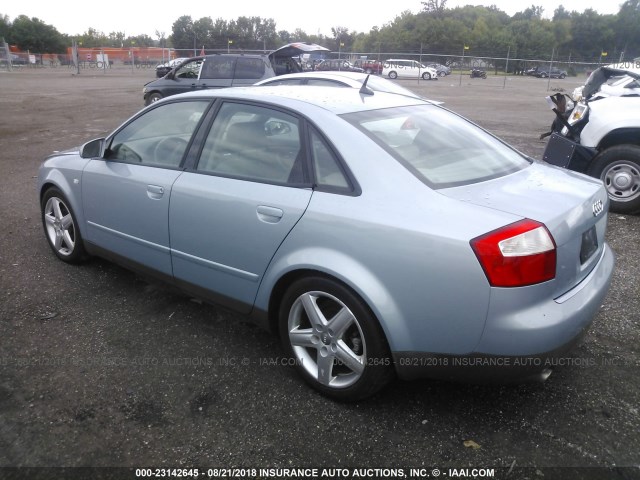 WAULC68E83A166575 - 2003 AUDI A4 1.8T QUATTRO Light Blue photo 3