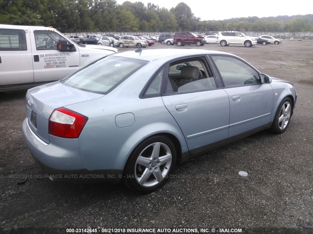 WAULC68E83A166575 - 2003 AUDI A4 1.8T QUATTRO Light Blue photo 4