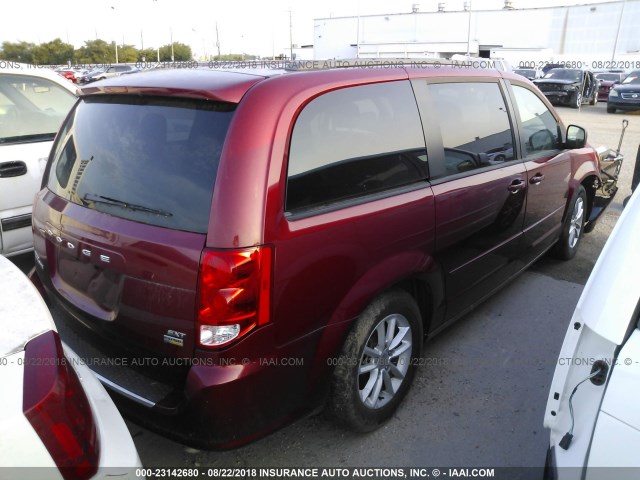 2C4RDGCG1FR733735 - 2015 DODGE GRAND CARAVAN SXT RED photo 4