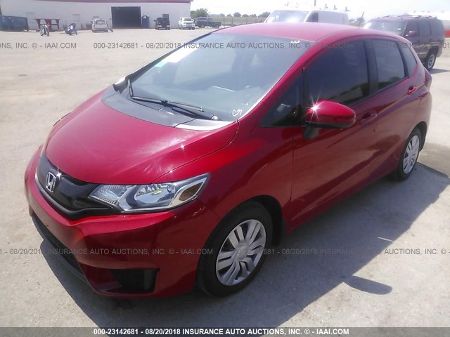 JHMGK5H53HS012969 - 2017 HONDA FIT LX RED photo 2