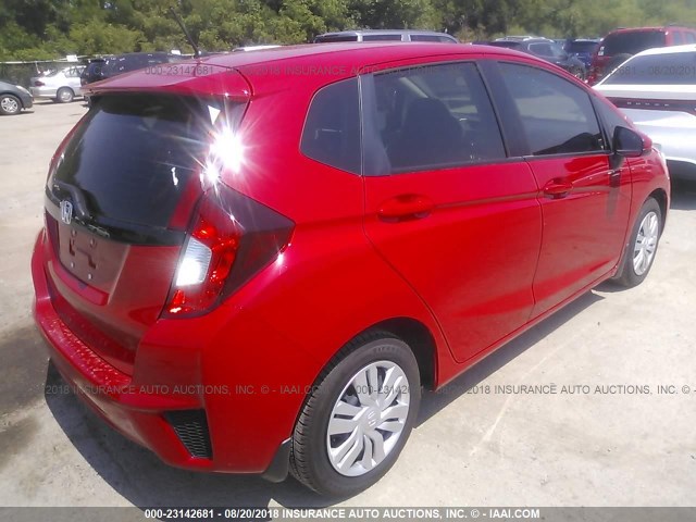 JHMGK5H53HS012969 - 2017 HONDA FIT LX RED photo 4