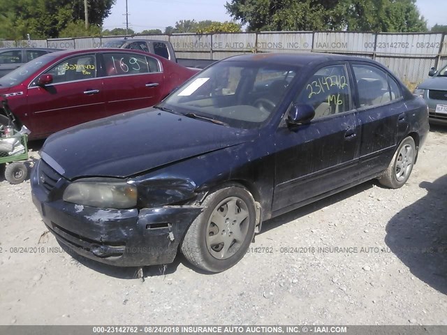 KMHDN46D96U283676 - 2006 HYUNDAI ELANTRA GLS/GT/LIMITED BLUE photo 2