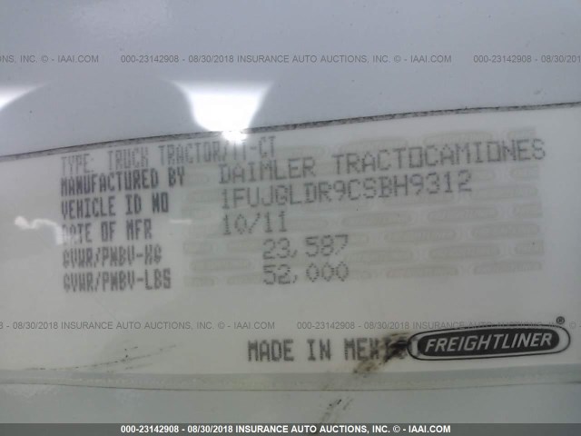 1FUJGLDR9CSBH9312 - 2012 FREIGHTLINER CASCADIA 125  Unknown photo 10