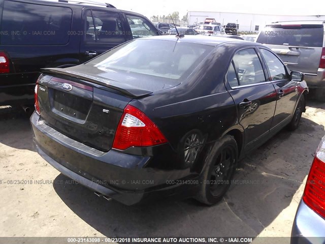 3FAHP0HAXBR212909 - 2011 FORD FUSION SE BLACK photo 4