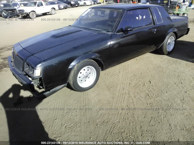 1G4GM1178HP417711 - 1987 BUICK REGAL BLACK photo 2