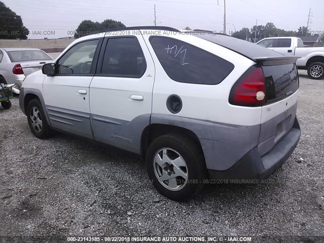 3G7DB03E51S534901 - 2001 PONTIAC AZTEK WHITE photo 3