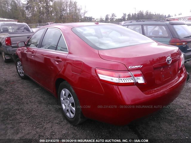 4T4BF3EK8AR001606 - 2010 TOYOTA CAMRY SE/LE/XLE 红色 照片 3
