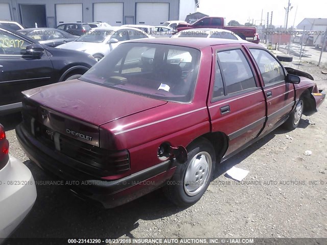 1G1LD55M3RY205975 - 1994 CHEVROLET CORSICA BURGUNDY photo 4